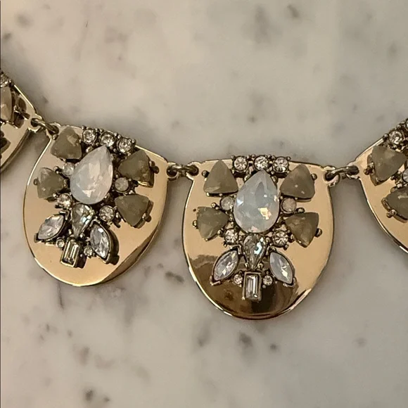 LOFT Gold-Tone Necklace with Opalescent and Clear Stones - Picture 3 of 7